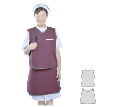 超柔软型射线防护裙（分体无袖双面式） 0.35mmpb（S）小号
