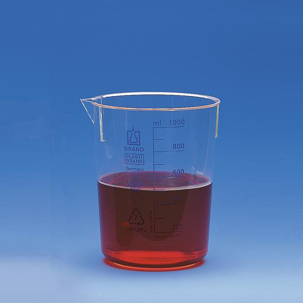 Brand普兰德 烧杯 低型 PMP材质 蓝色刻度 5000ml （89370）