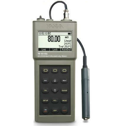 HANNA哈纳 HI98188便携式高精度电导率/电阻率/TDS/NaCL/温度测定仪