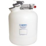 JUSTRITE 非易燃腐蚀性液体的自闭废物容器 12765（19升 白色）