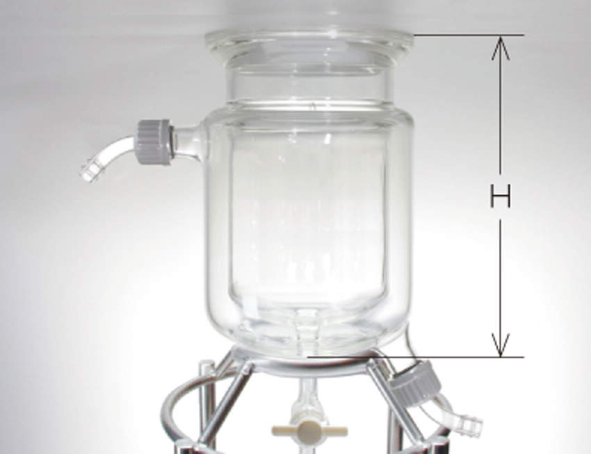 三商　二重管式反応容器　１２０用|||２０００ｍｌ　ＰＴＦＥコック付/| |2000毫升PTFE公鸡|双管反应容器120三个商数