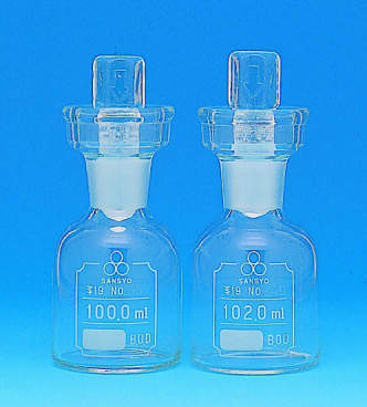三商印　定量ふらん瓶|||ガラスカラー　１００ｍｌ/山椒标记定量弗兰瓶| | |彩色玻璃100毫升