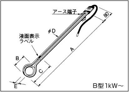 八光　投込みヒーター　Ｂ型|||BWA1215　水用　単相200V　1.5kW/发酵浸入式加热器B型| | | BWA1215水单相200V 1.5KW 