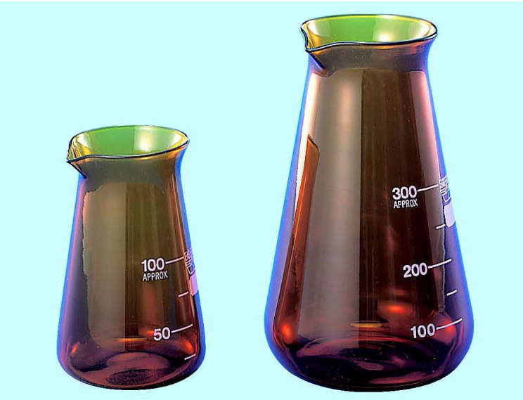 コニカルビーカー　茶色|||５００ｍｌ/棕色| | |500毫升的锥形烧杯