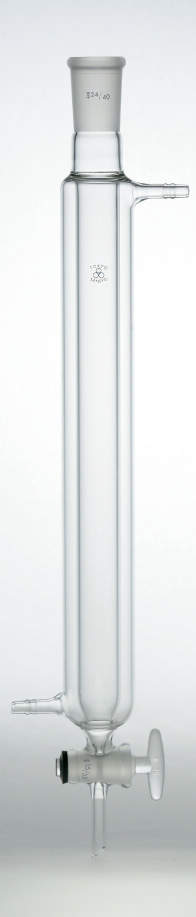 外套付クロマト管　カラムφ２０|||上：２４　３００㎜　硝子コック/地幔色谱柱管φ20| | |于：24 300毫米的玻璃旋塞
