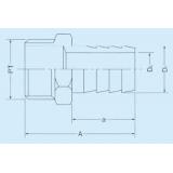 ステンレスニップル|||ネジＲ１／４　Ｄ１：１３㎜/